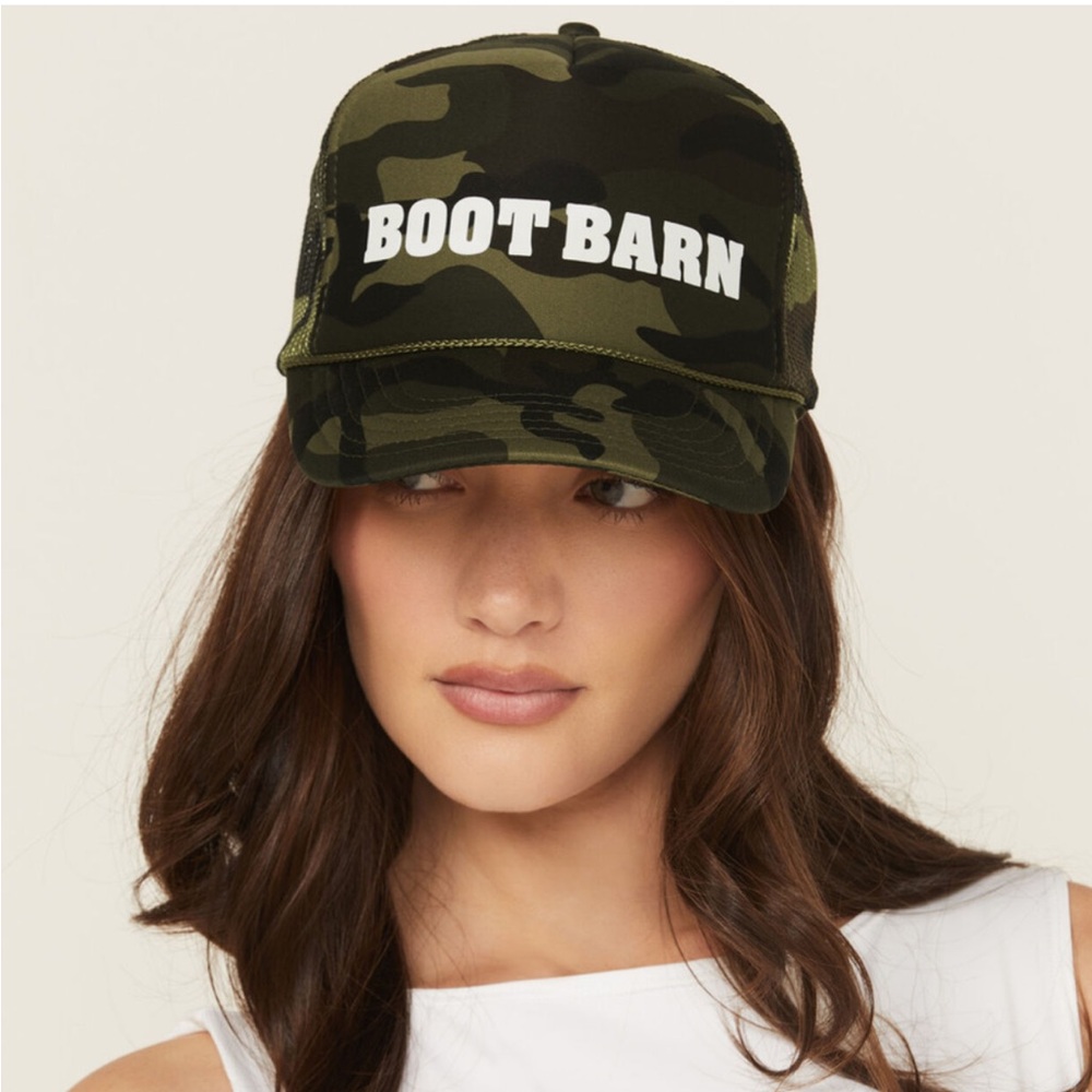 Camo print trucker hat